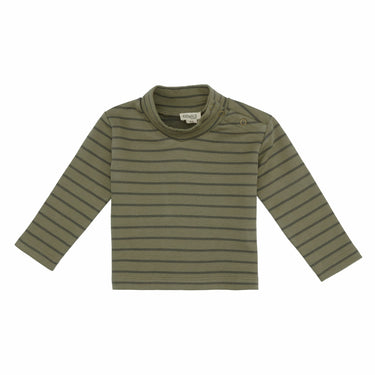KidWild Organic Mock Neck Top, Forest Stripe